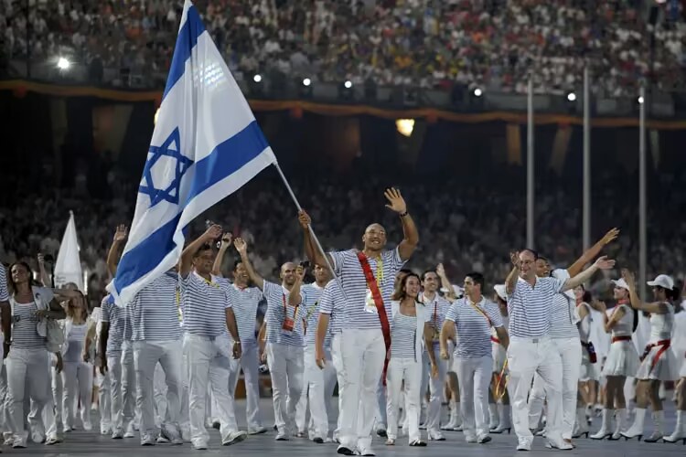 Beijing 2008: Israel's flag bearer at the opening ceremony.